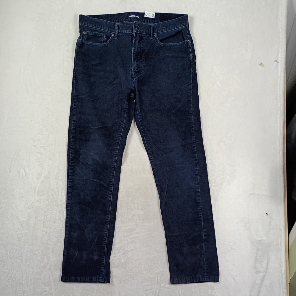 Lands End Corduroy Pants Mens 33 Navy Blue Straight Fit Gorpcore Work Wear‎ 90s